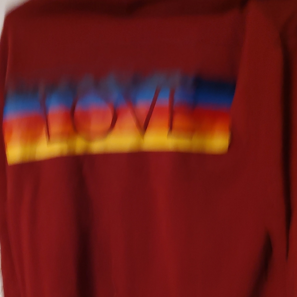 No Boundaries Dark Red Hoodie with Colorful Stripes - Picture 4 of 4